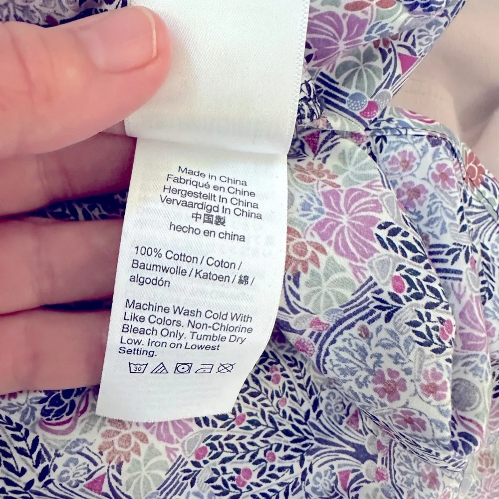 J crew liberty fabric floral print balloon sleeve button front mini dress XS - Picture 5 of 6